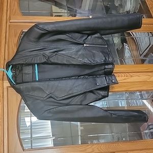 Vintage leather crop moto jacket